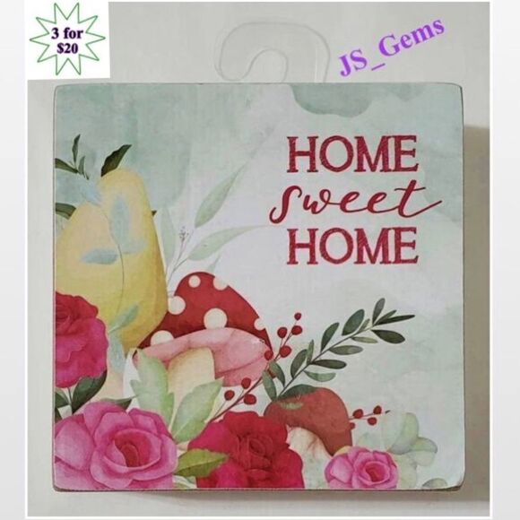 New White Floral Motivational Home Wood Box Sign Décor - Picture 1 of 10